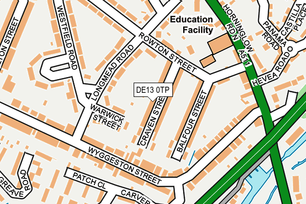 DE13 0TP map - OS OpenMap – Local (Ordnance Survey)