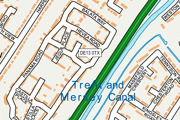 DE13 0TX map - OS OpenMap – Local (Ordnance Survey)