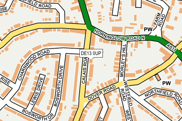 DE13 0UP map - OS OpenMap – Local (Ordnance Survey)