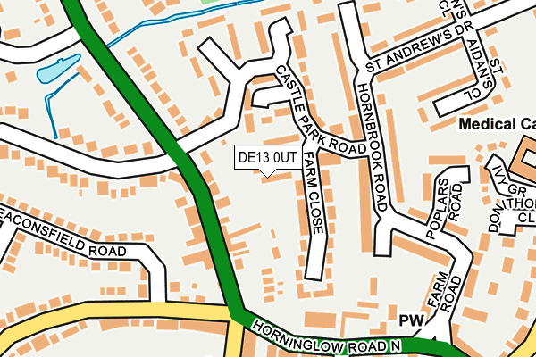 DE13 0UT map - OS OpenMap – Local (Ordnance Survey)