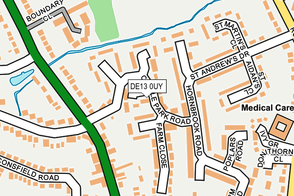 DE13 0UY map - OS OpenMap – Local (Ordnance Survey)