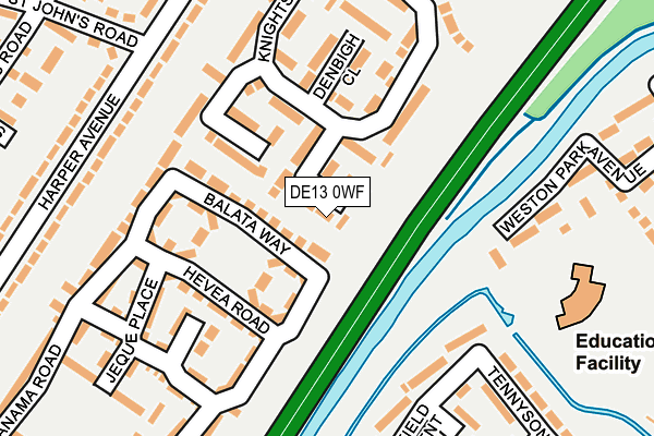 DE13 0WF map - OS OpenMap – Local (Ordnance Survey)