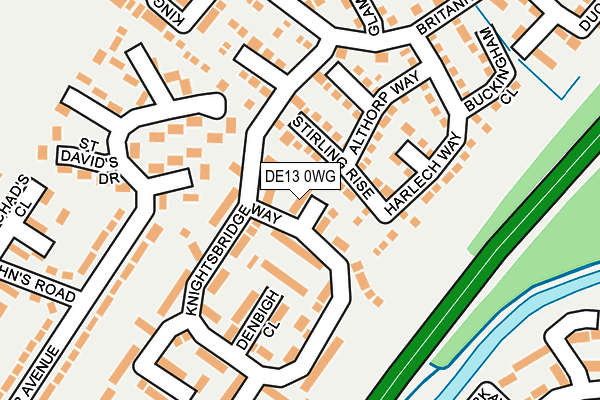 DE13 0WG map - OS OpenMap – Local (Ordnance Survey)