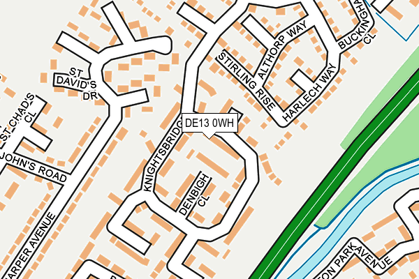 DE13 0WH map - OS OpenMap – Local (Ordnance Survey)