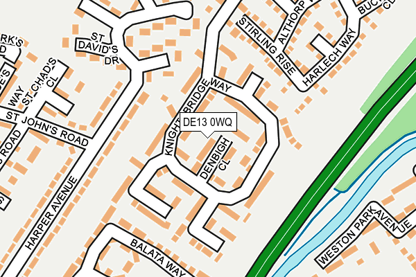DE13 0WQ map - OS OpenMap – Local (Ordnance Survey)