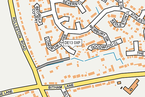 DE13 0XP map - OS OpenMap – Local (Ordnance Survey)