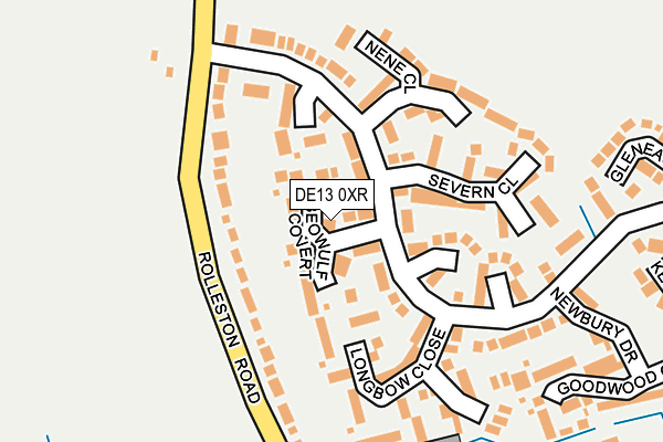 DE13 0XR map - OS OpenMap – Local (Ordnance Survey)