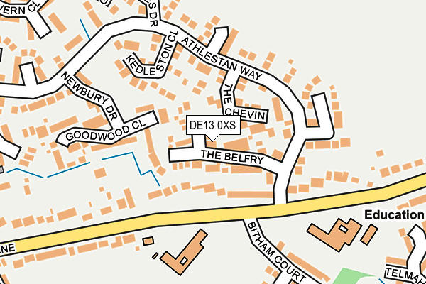 DE13 0XS map - OS OpenMap – Local (Ordnance Survey)
