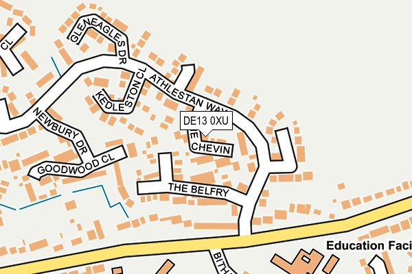 DE13 0XU map - OS OpenMap – Local (Ordnance Survey)
