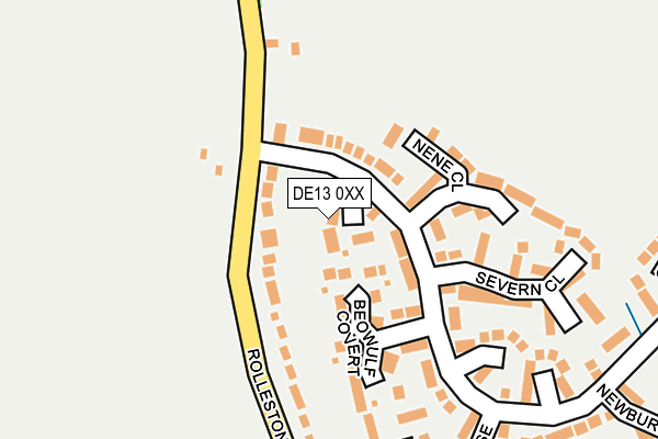 DE13 0XX map - OS OpenMap – Local (Ordnance Survey)