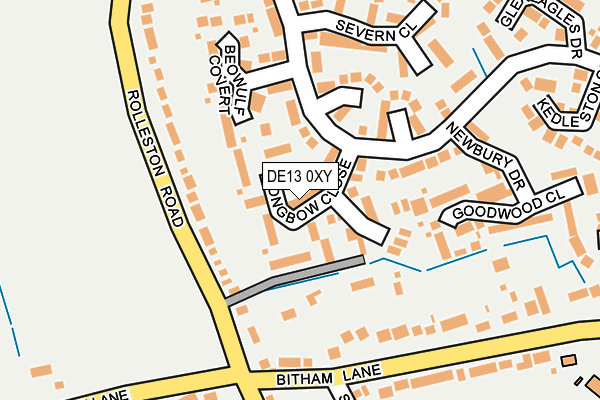 DE13 0XY map - OS OpenMap – Local (Ordnance Survey)