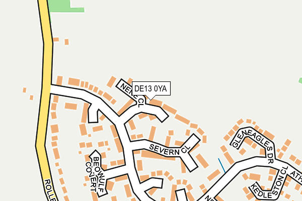 DE13 0YA map - OS OpenMap – Local (Ordnance Survey)