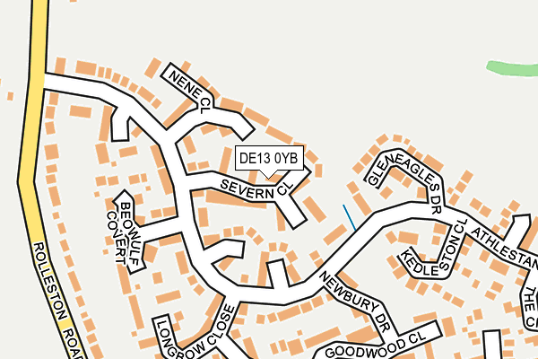DE13 0YB map - OS OpenMap – Local (Ordnance Survey)