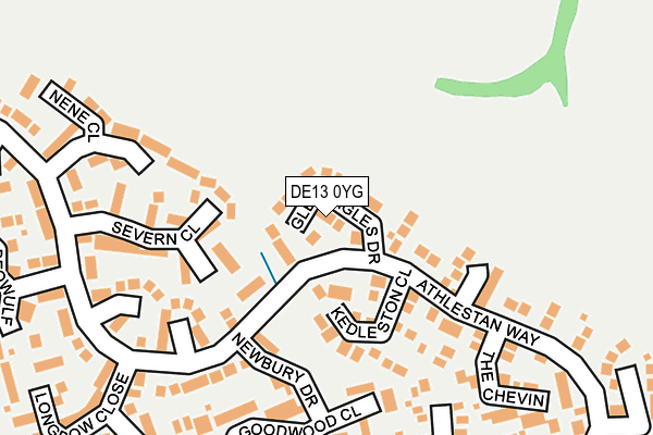 DE13 0YG map - OS OpenMap – Local (Ordnance Survey)