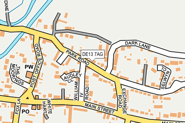 DE13 7AG map - OS OpenMap – Local (Ordnance Survey)