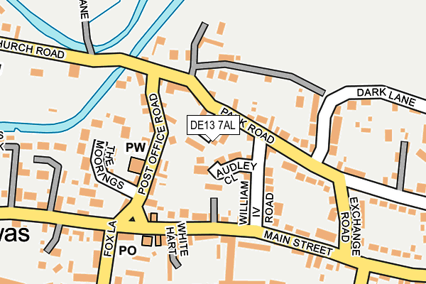 DE13 7AL map - OS OpenMap – Local (Ordnance Survey)