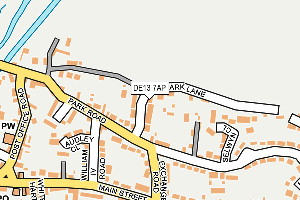 DE13 7AP map - OS OpenMap – Local (Ordnance Survey)