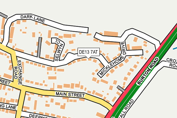 DE13 7AT map - OS OpenMap – Local (Ordnance Survey)