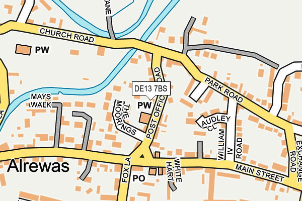 DE13 7BS map - OS OpenMap – Local (Ordnance Survey)