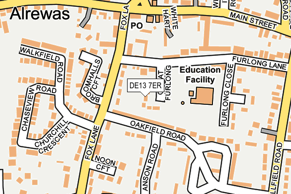 DE13 7ER map - OS OpenMap – Local (Ordnance Survey)