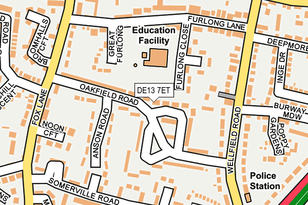 DE13 7ET map - OS OpenMap – Local (Ordnance Survey)