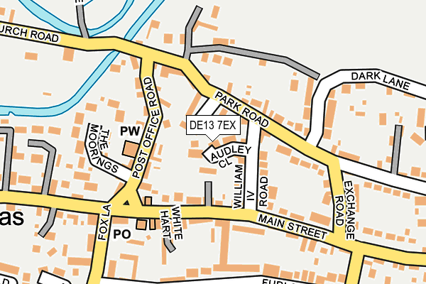 DE13 7EX map - OS OpenMap – Local (Ordnance Survey)