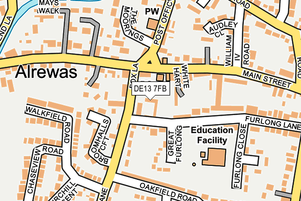 DE13 7FB map - OS OpenMap – Local (Ordnance Survey)
