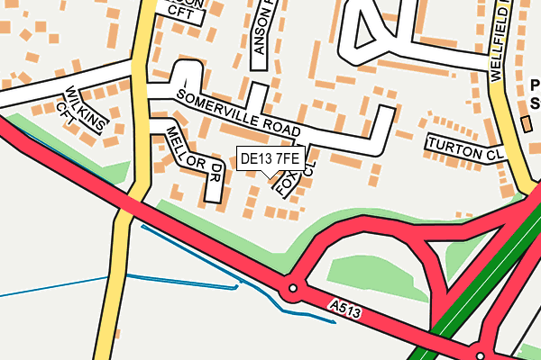 DE13 7FE map - OS OpenMap – Local (Ordnance Survey)