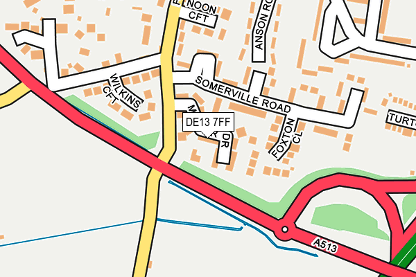 DE13 7FF map - OS OpenMap – Local (Ordnance Survey)