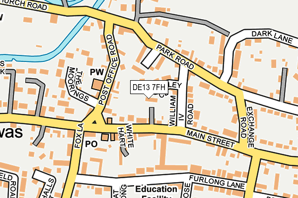 DE13 7FH map - OS OpenMap – Local (Ordnance Survey)