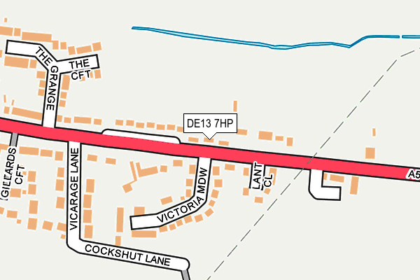 DE13 7HP map - OS OpenMap – Local (Ordnance Survey)