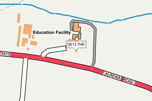 DE13 7HR map - OS OpenMap – Local (Ordnance Survey)