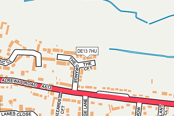DE13 7HU map - OS OpenMap – Local (Ordnance Survey)