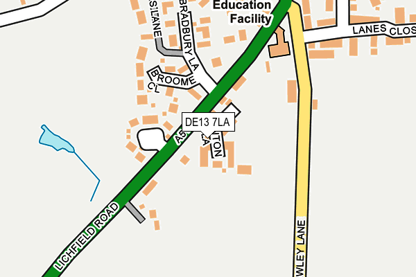 DE13 7LA map - OS OpenMap – Local (Ordnance Survey)