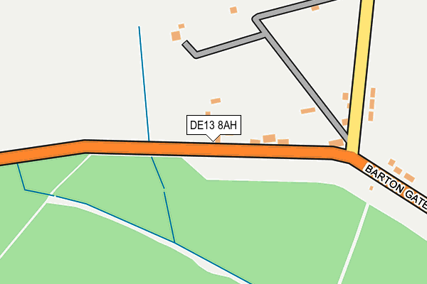 DE13 8AH map - OS OpenMap – Local (Ordnance Survey)