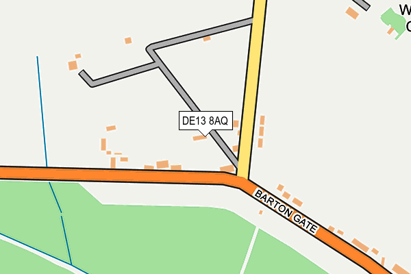 DE13 8AQ map - OS OpenMap – Local (Ordnance Survey)
