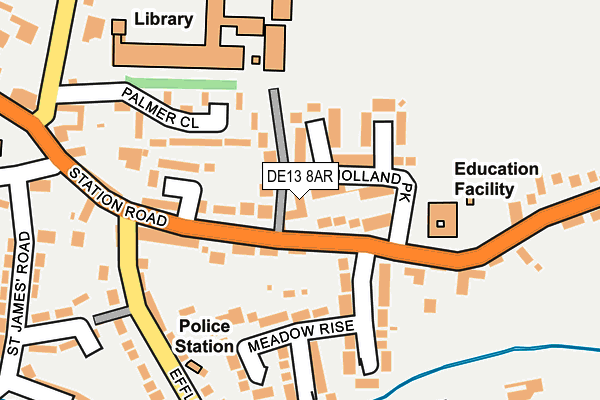 DE13 8AR map - OS OpenMap – Local (Ordnance Survey)