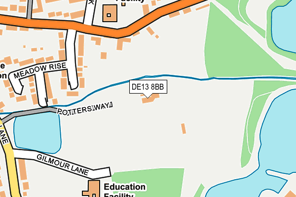 DE13 8BB map - OS OpenMap – Local (Ordnance Survey)