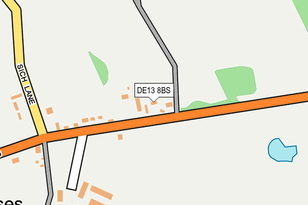 DE13 8BS map - OS OpenMap – Local (Ordnance Survey)