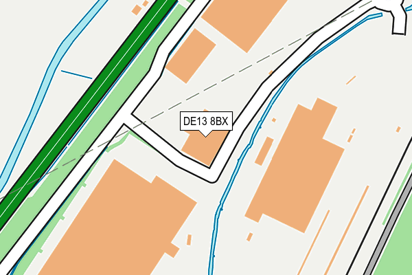 DE13 8BX map - OS OpenMap – Local (Ordnance Survey)