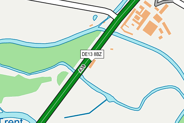 DE13 8BZ map - OS OpenMap – Local (Ordnance Survey)