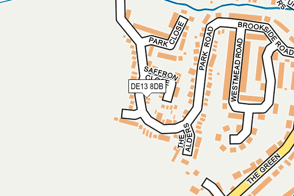 DE13 8DB map - OS OpenMap – Local (Ordnance Survey)