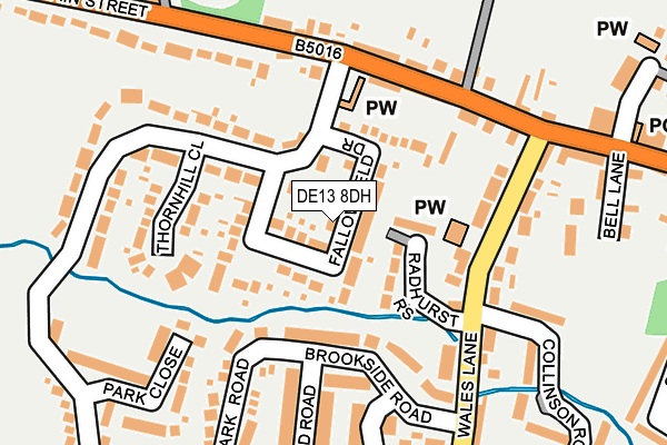 DE13 8DH map - OS OpenMap – Local (Ordnance Survey)