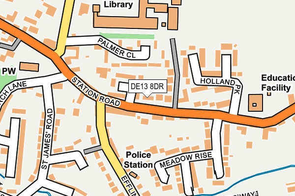 DE13 8DR map - OS OpenMap – Local (Ordnance Survey)