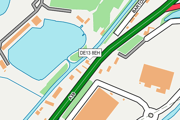 DE13 8EH map - OS OpenMap – Local (Ordnance Survey)