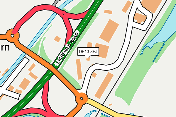 DE13 8EJ map - OS OpenMap – Local (Ordnance Survey)