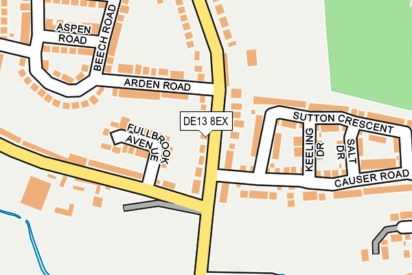 DE13 8EX map - OS OpenMap – Local (Ordnance Survey)