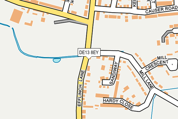 DE13 8EY map - OS OpenMap – Local (Ordnance Survey)