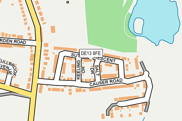 DE13 8FE map - OS OpenMap – Local (Ordnance Survey)