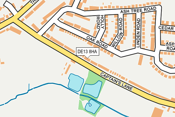 DE13 8HA map - OS OpenMap – Local (Ordnance Survey)